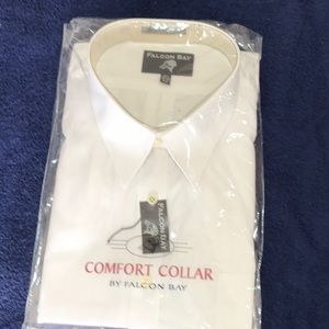 Vintage Falcon Bay   White-long  sleeve dress  Shirt men's 18 1/2 big